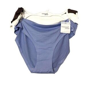 Tranquil & True Bikini Plus Size 3X Women's Panties 3 Pack Brown Blue Ivory